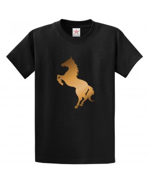 Golden Horse Stallion Animal Classic Unisex Kids and Adults T-Shirt
